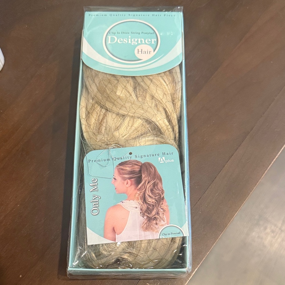 Designer Hair Premium Ponytail Extension clip in drawstring